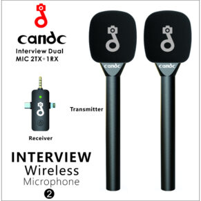 Kit de Microphone Sans Fil Candc Dual MIC (2 émetteurs + 1 récepteur)