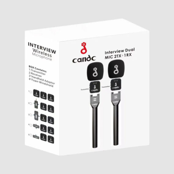 Kit de Microphone Sans Fil Candc Dual MIC (2 émetteurs + 1 récepteur) – Image 2